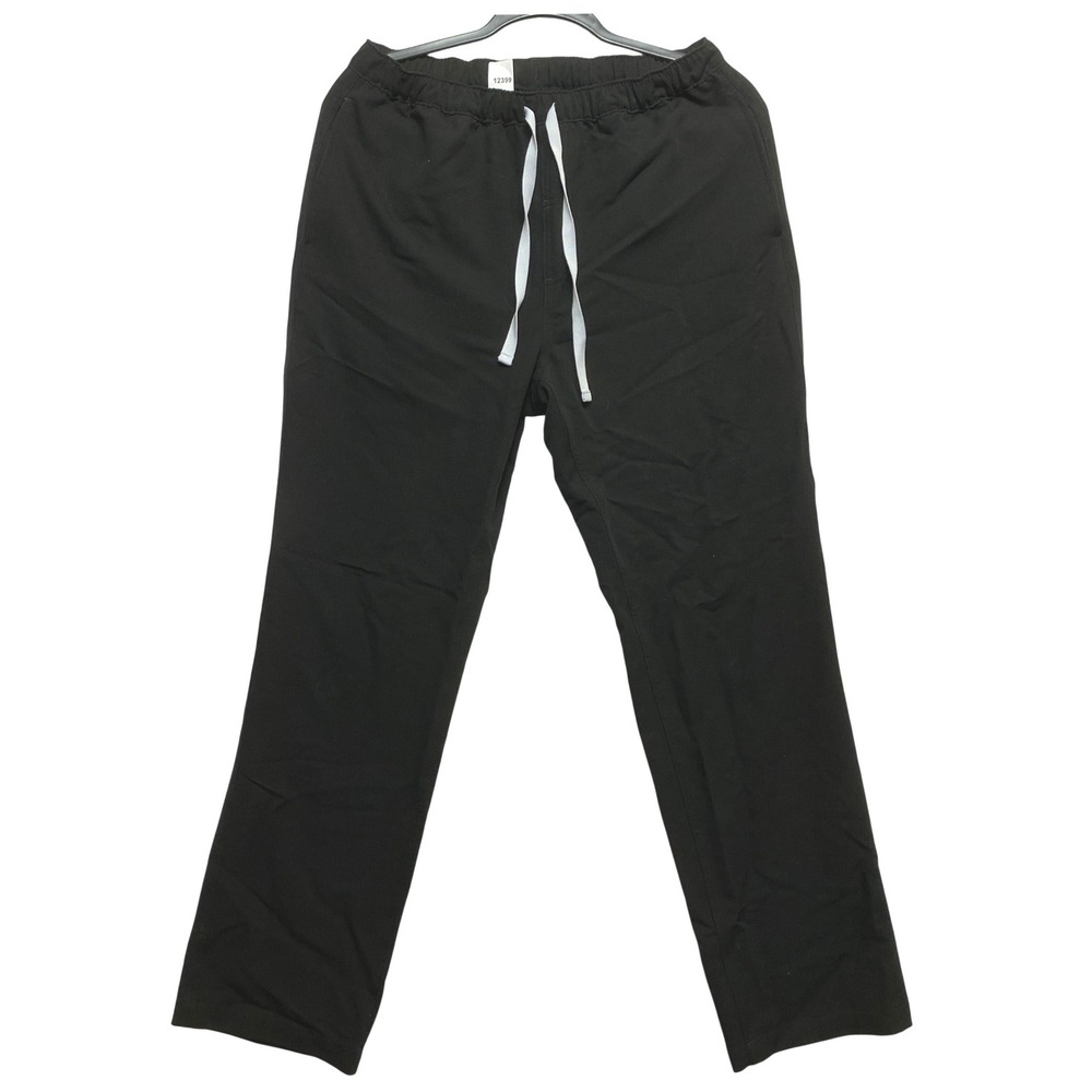 FIGS Scrub Pants Mens Small Black Pisco 1000205 Drawstring Straight Leg